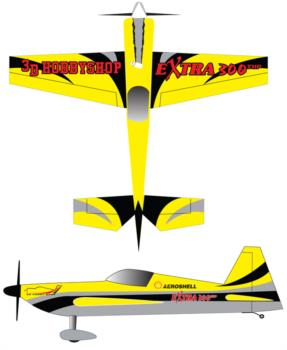 3D Hobby Shop Extra 300SHP yellow Graphic Package